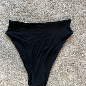 Toluca swim Cora midi Black high waist Bikini Bottom - medium